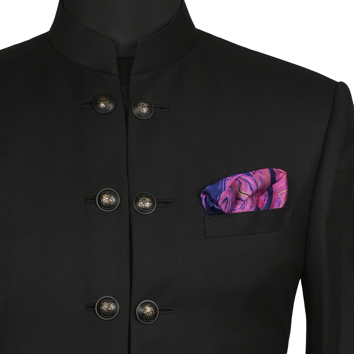 Chokore Navy blue & purple Silk Pocket Square from the Marble Design range