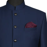 Chokore Chokore 2-in-1 Burgundy & Blue Silk Pocket Square from the Solids Line 