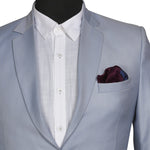 Chokore Chokore 2-in-1 Burgundy & Blue Silk Pocket Square from the Solids Line 