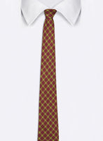 Chokore Chokore Red and Lemon Green Silk Tie - Plaids line